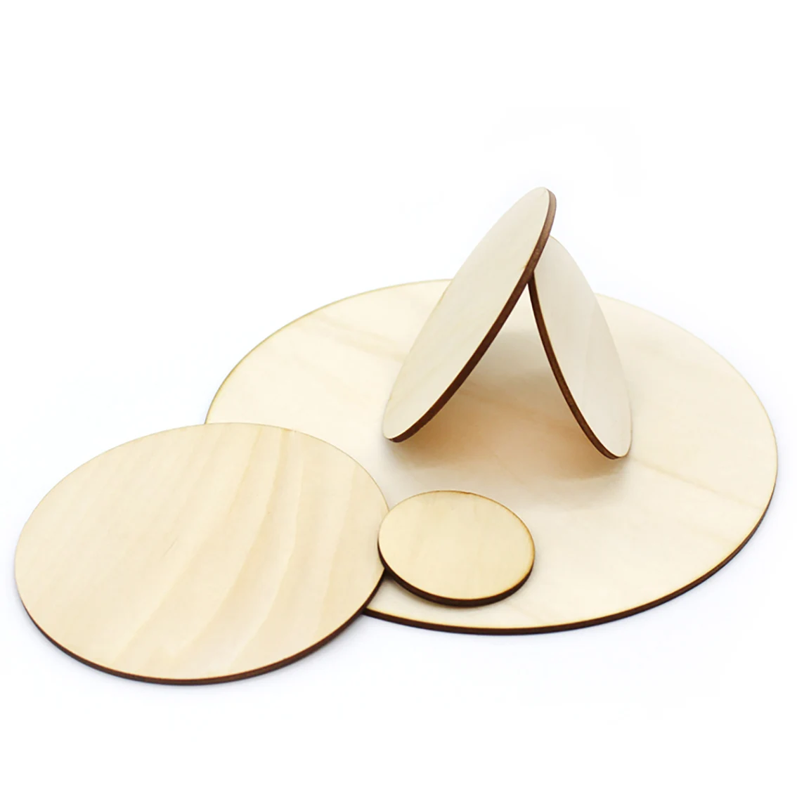 Round Disc 50-400mm Craft Board 3mm Thick Model Wood Slices DIY Craft Sand Table Painted Model Materials Accessories