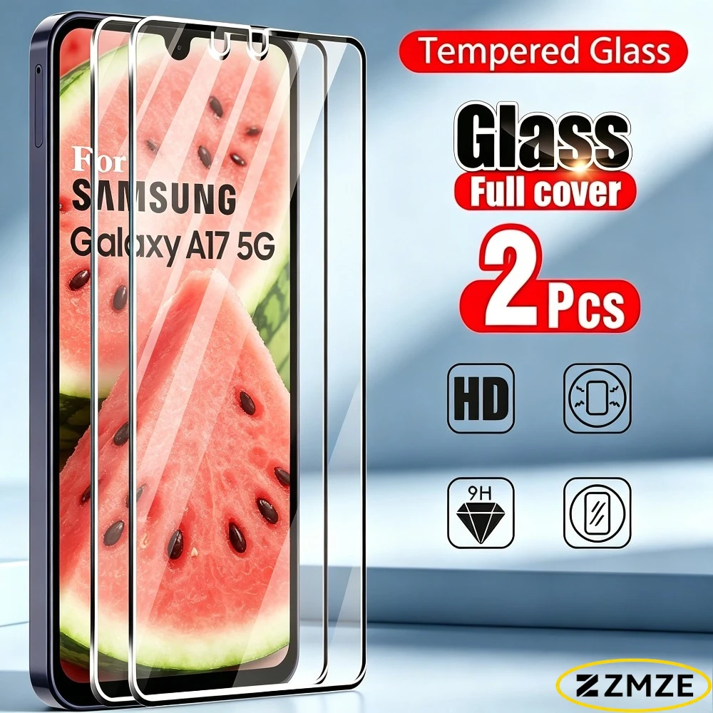 

2Pcs High Definition Tempered Glass for Samsung A57 A56 A55 A37 A36 A35 A26 A25 A23 A17 A16 A15 A07 Full Cover Screen Protector