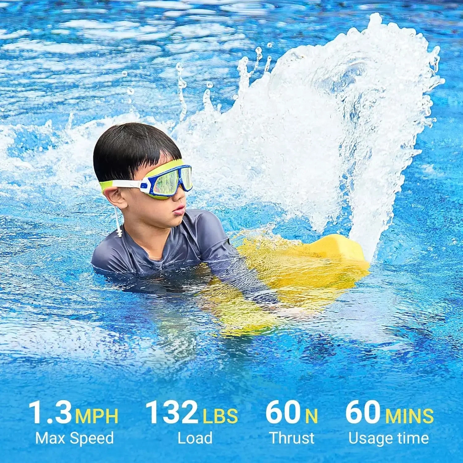 Camolech Galleggiante Elettrico per Nuoto per Bambini 24V 4.6Ah Batteria di Grande Capacità Scooter Subacqueo Piscina Scheda di Addestramento