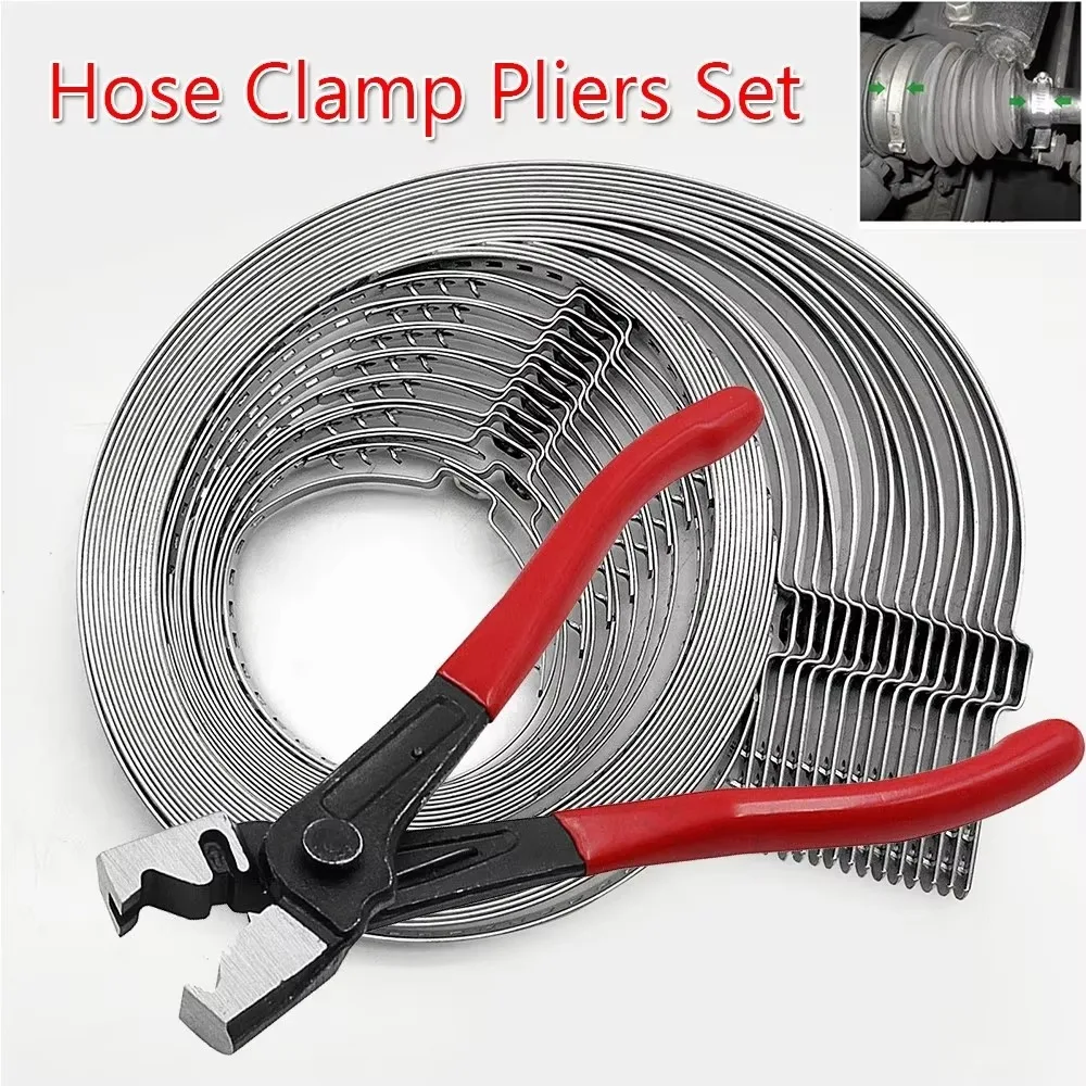 31pcs/Set Car Repair Tool Clicr-R Hose Clip Plier Universal CV Boot Clips Kit Stainless Steel Accessories On Most Vehicles