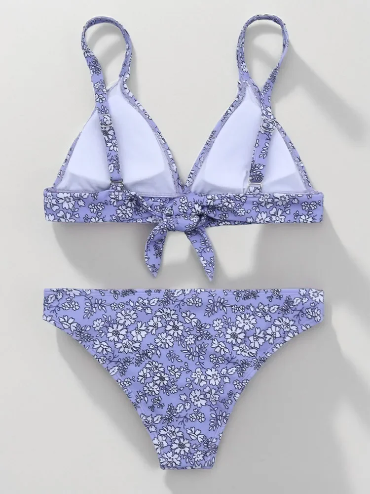 Vigobreviya 2025 sexy amarrado roupa de banho feminina impressão push up bikini brasileiro sem costas maiô senhora praia verão