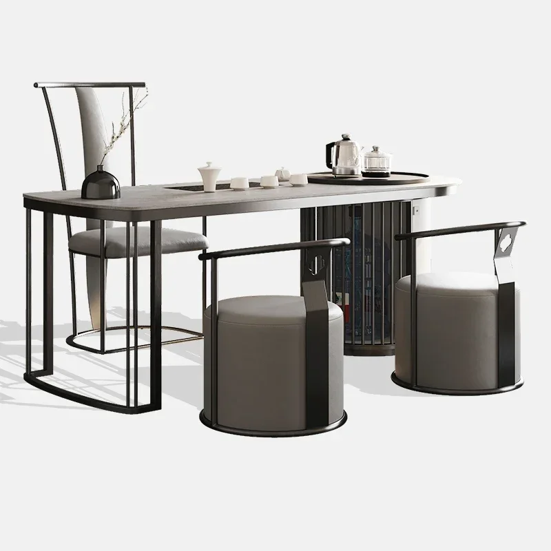 

Light Luxury Tea Table Modern Minimalist Stone Plate Tea Table Office Kombucha Tea Table Chair