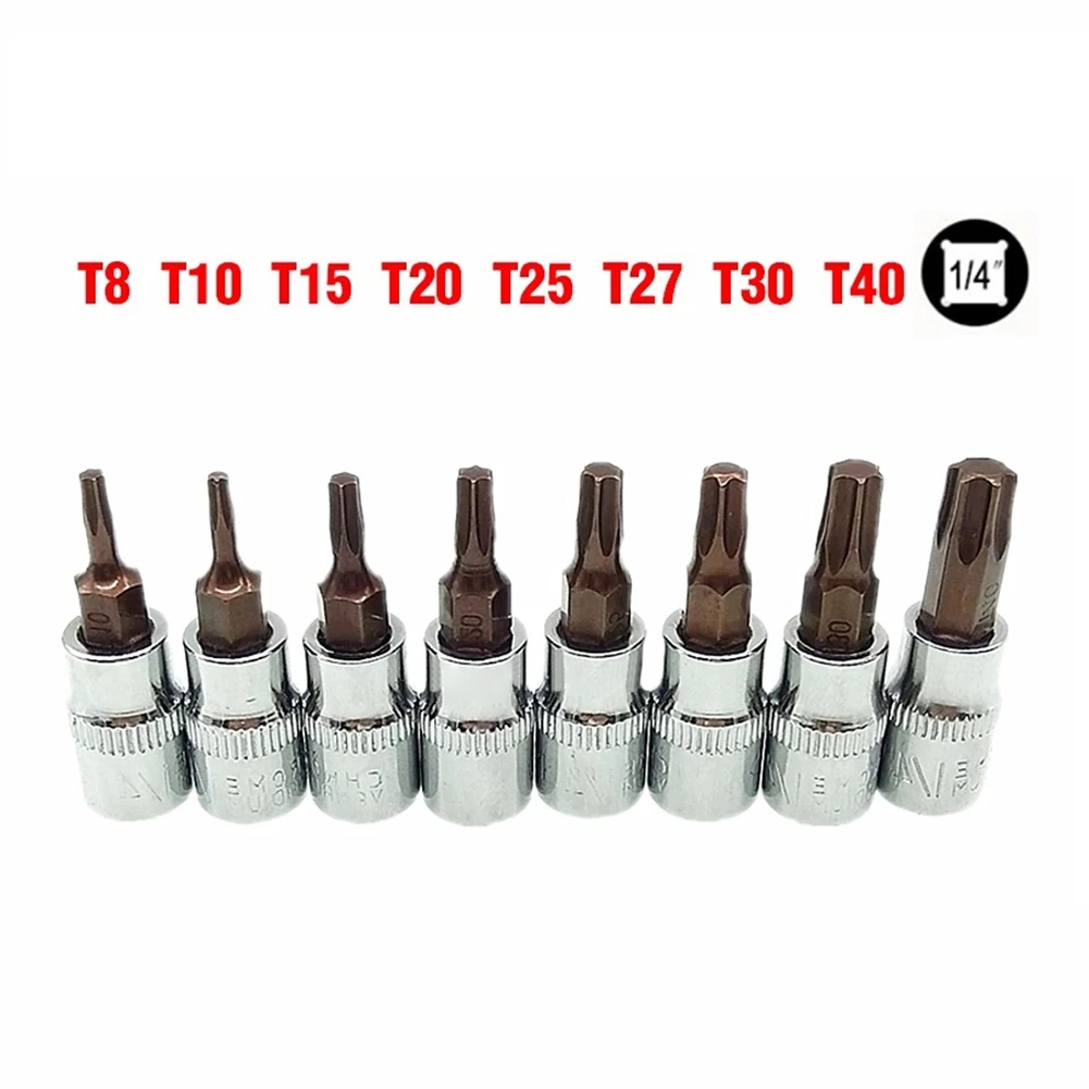 

Hand Tools Screwdriver Bits T8 T15 T20 T25 T27 T30 T40 Woodwroking Tools 8Pcs Brand New For Mechanic Repairs