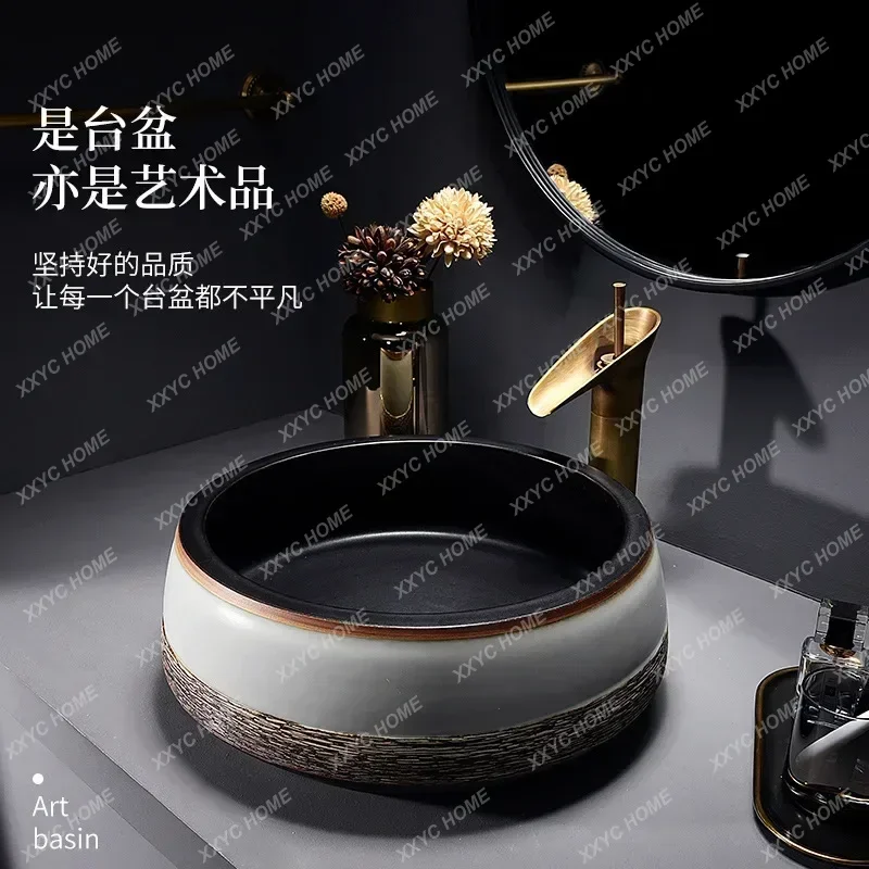 

A Antique Wash Basin Table Basin Retro Ceramic Washbasin Bathroom Art