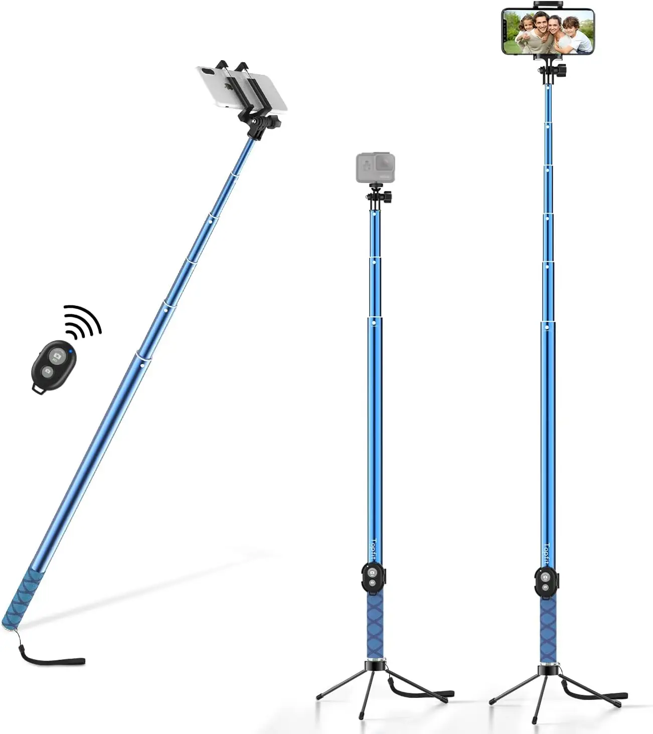 

9.8ft Extended Selfie Stick with Bluetooth Remote and Tripod for iPhone Android, Adjustable Length up to 118 Inches