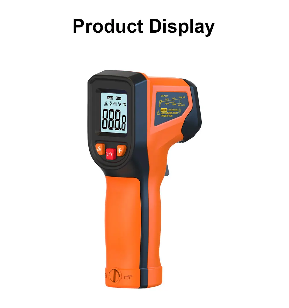 NJTY T600A T600 Digitales Infrarot-Thermometer -58 ° F bis 1112 ° F (-50 ℃ bis 600 ℃ Professionelle industrielle Laser-Temperaturmesspistole – Detail 13
