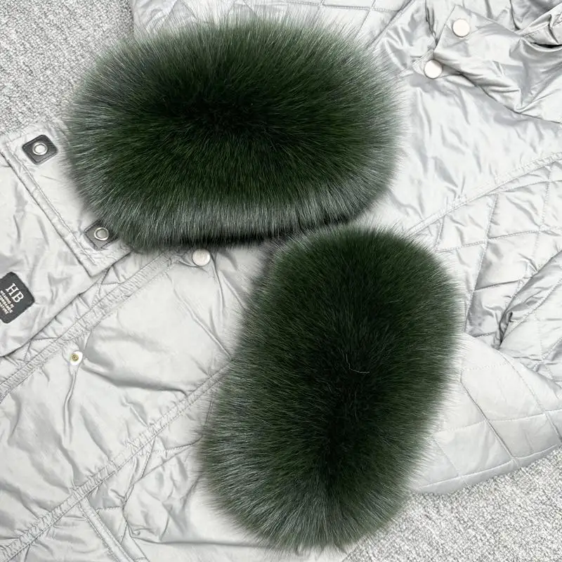 Real Fox Fur Cuffs For Winter Genuine Arm Warmers Women Wrist Warm Sleeves Decorate Bracelet Luxury Natural Fox Wristband Gloves