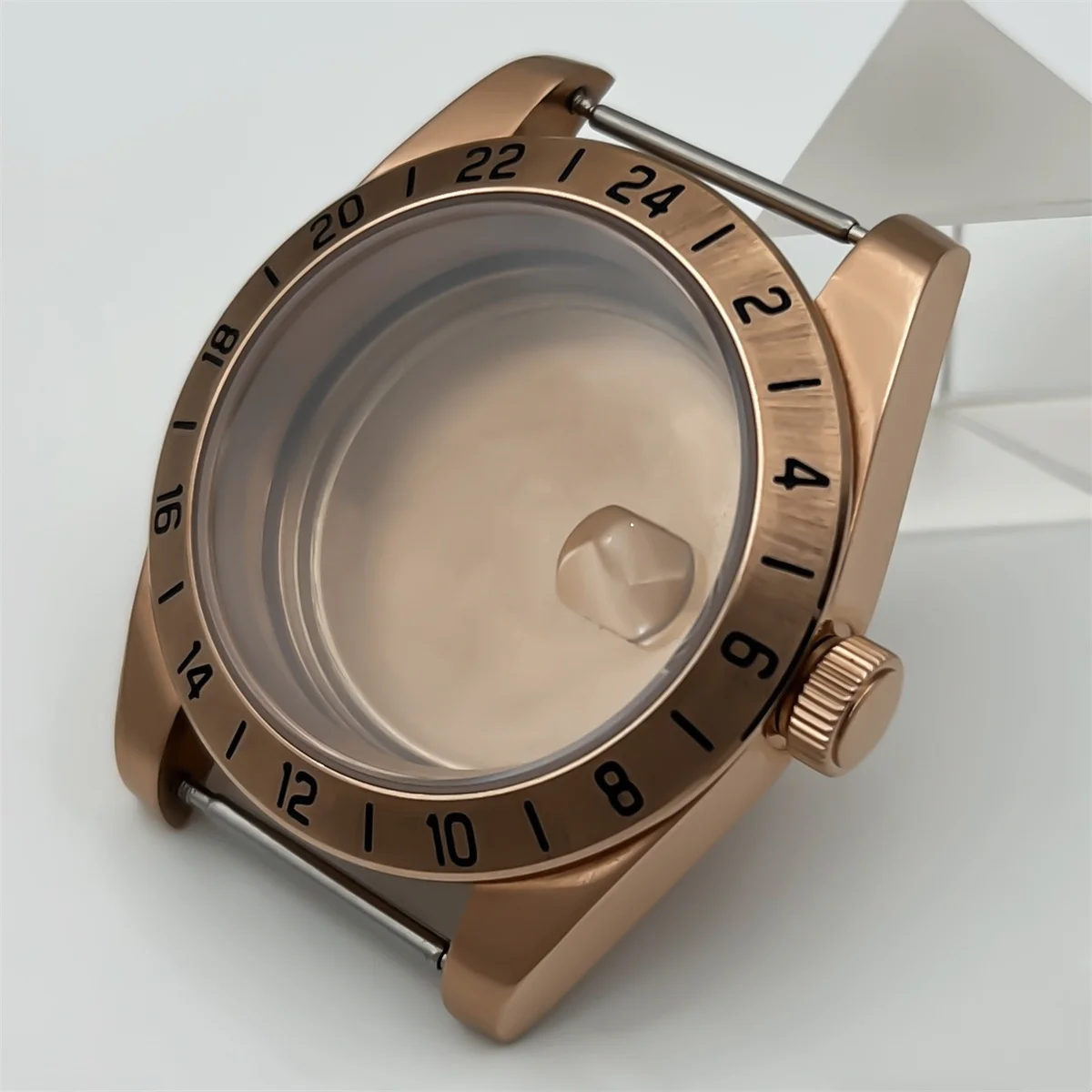 39mm sapphire glass Silver black rose gold case fits NH34 NH35 NH36A NH70 NH72 ETA 2824 PT5000 movement 24 hours GMT fixed bezel