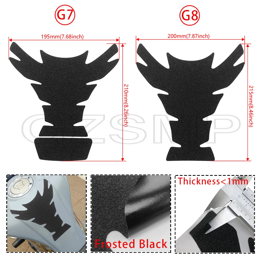 Motorcycle Universal Frosted Black tank pad Stickers Oil Gas Protector Tank protector fit for Honda Yamaha