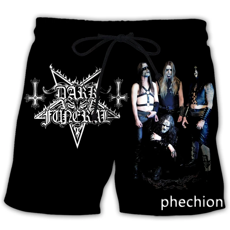 phechion New Fashion Men/Women Dark Funeral Band 3D Print Casual Shorts Novelty Streetwear Men Loose Sporting Shorts L168