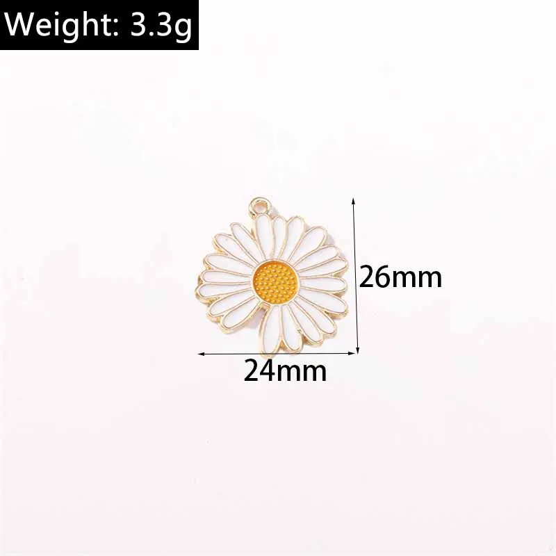 Duarte 20Pcs/Lot Cute Enamel Daisy Flower Charms Pendants for Jewelry Making DIY Drop Earrings Necklaces Bracelets Accessories