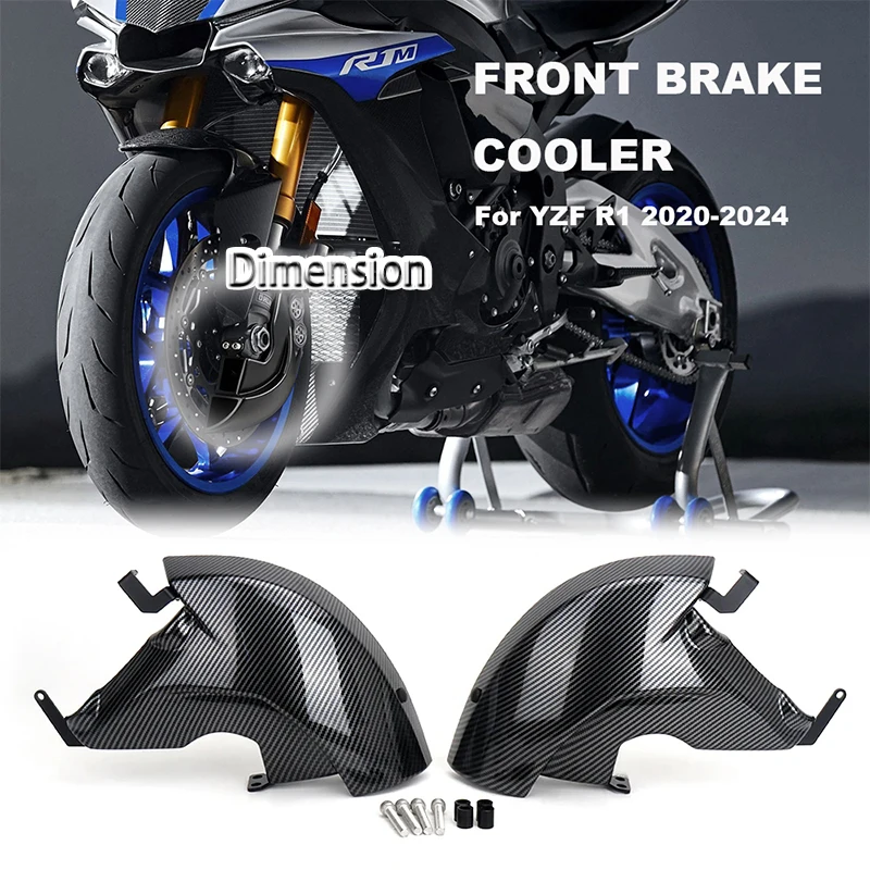 

For Yamaha YZF R1 YZF-R1 Yzf r1 2020-2024 Motorcycle New Air Ducts Brake Cooling Mounting Kit Carbon Fiber and Black