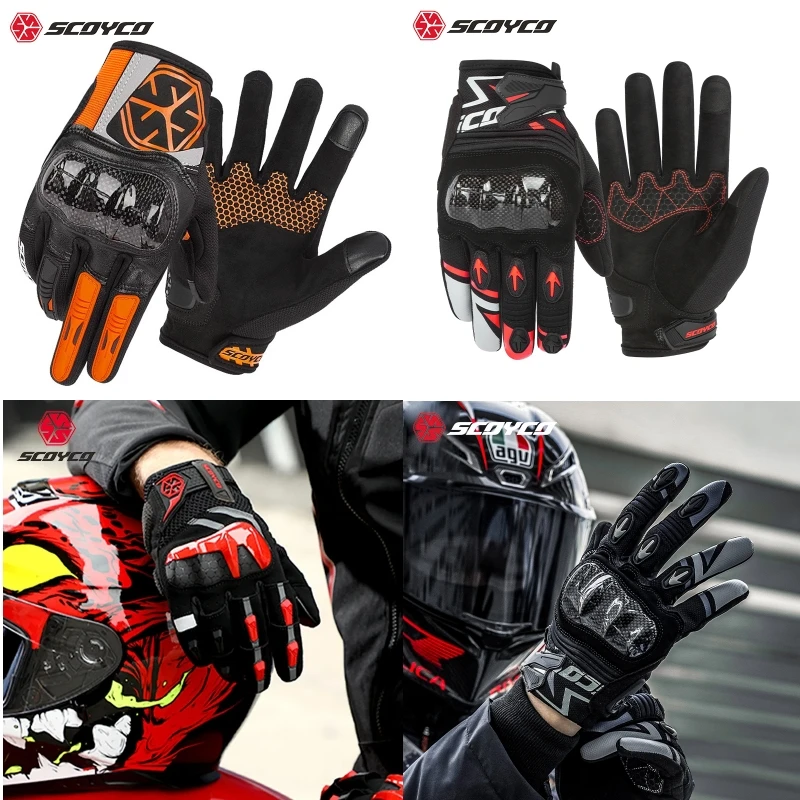 

High-end SCOYCO Men Women Motorbike Gloves Motocross Motorcycle Riding Locomotive Motos Guantes Carbon Fiber Touch Screen Gloves