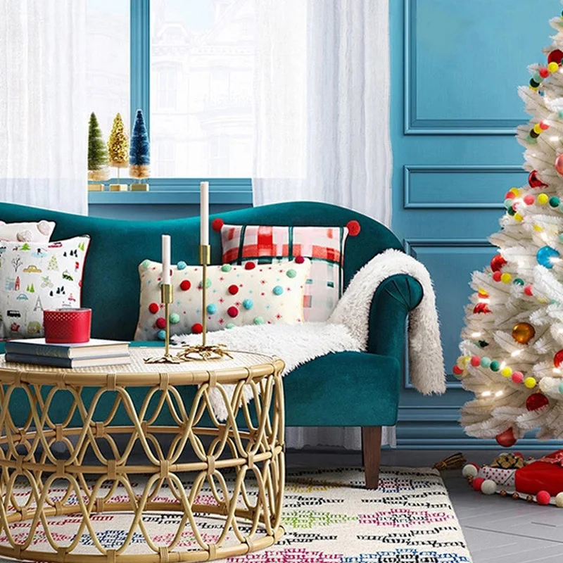 Round coffee table woven small coffee table rattan corner few small apartment living room balcony tea table