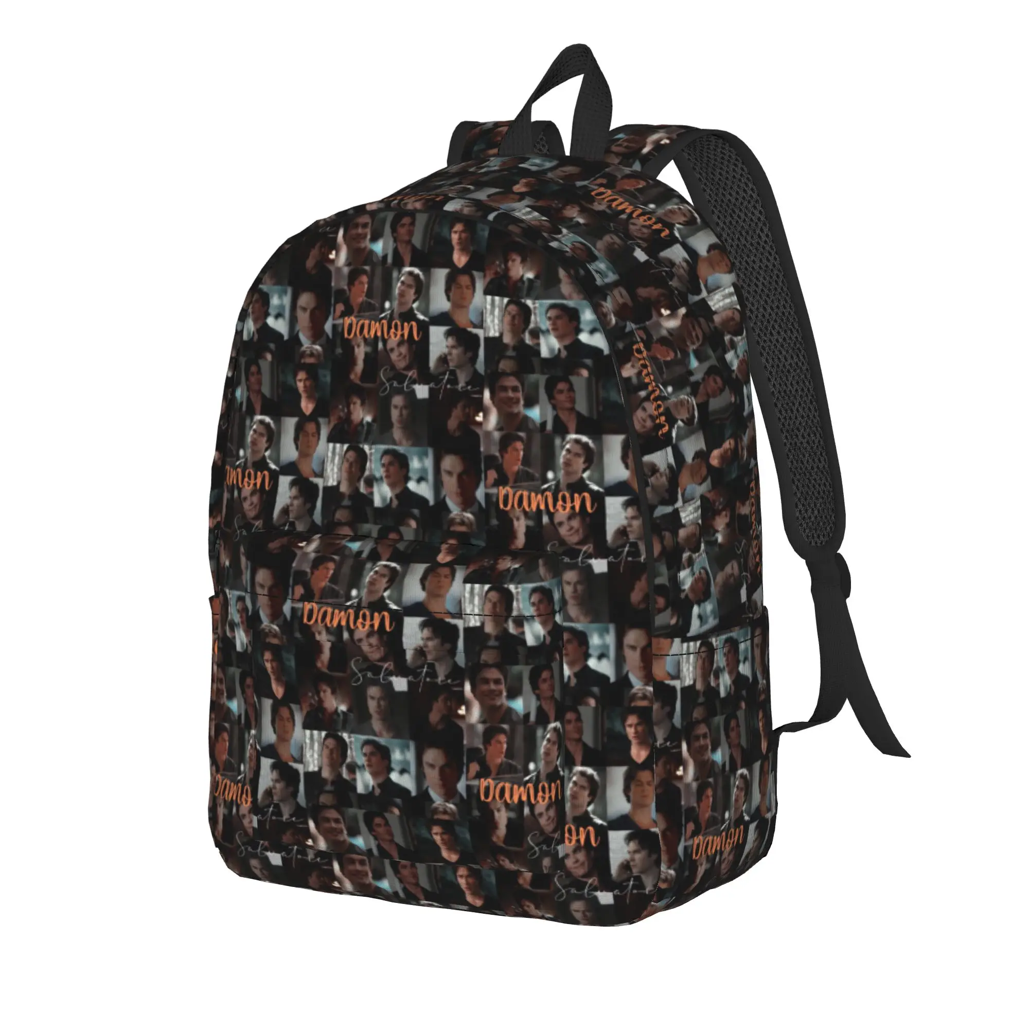 The Vampire Diaries Resuable Movie Backpack Damon Salvatore Men Polyester Camping Backpacks Print Style School Bags Rucksack