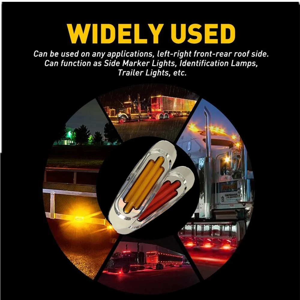 20PCS 12-24V 16LED Luce di posizione laterale per auto Camion Illuminazione Rimorchio Indicatore di segnale laterale Lampada Camion Camion Caravan Luce anteriore posteriore