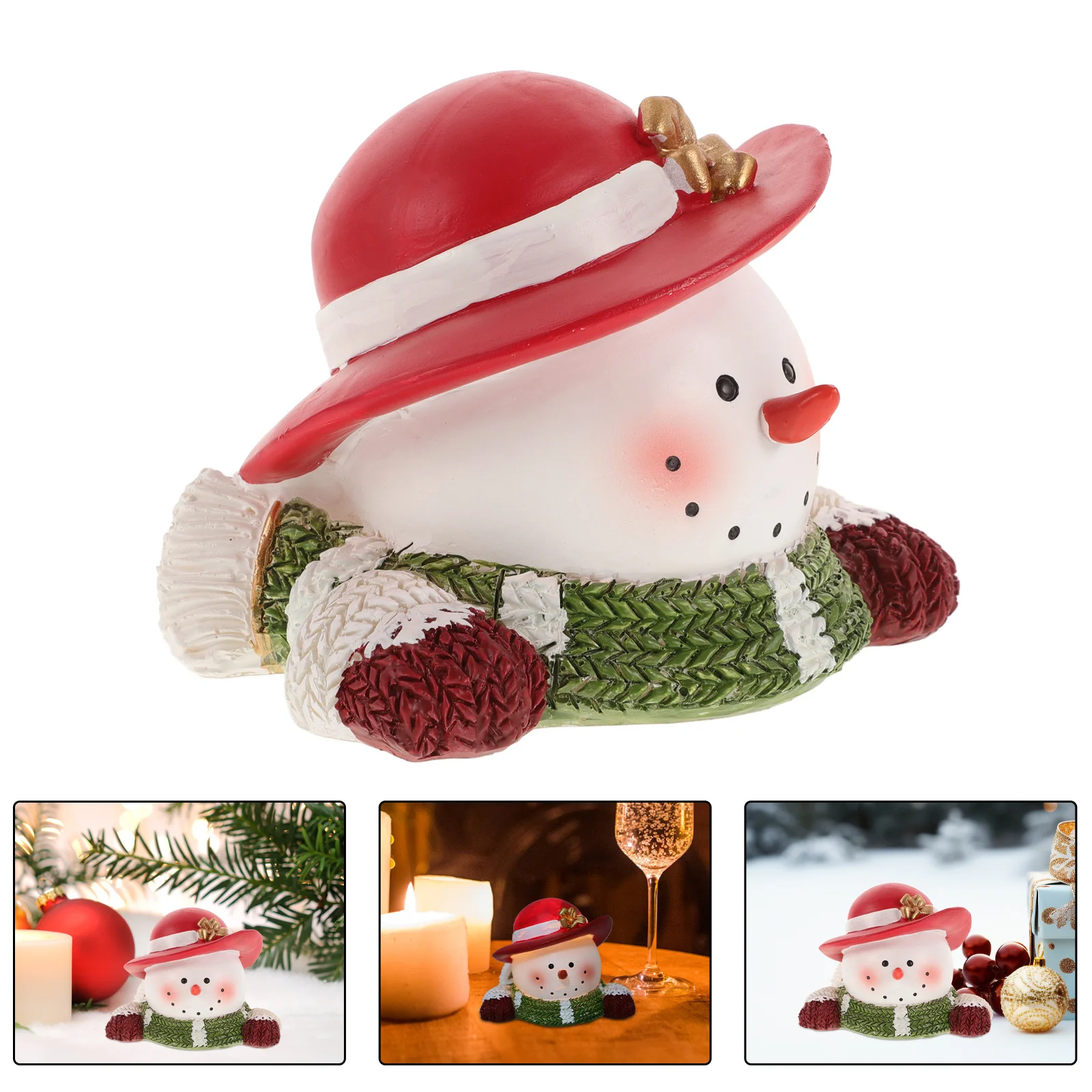 

Small Resin Christmas Snowman Bust Decoration Cute Winter Snowman Ornament Xmas Party Favor Christmas Statue Outdoor Resin Craft