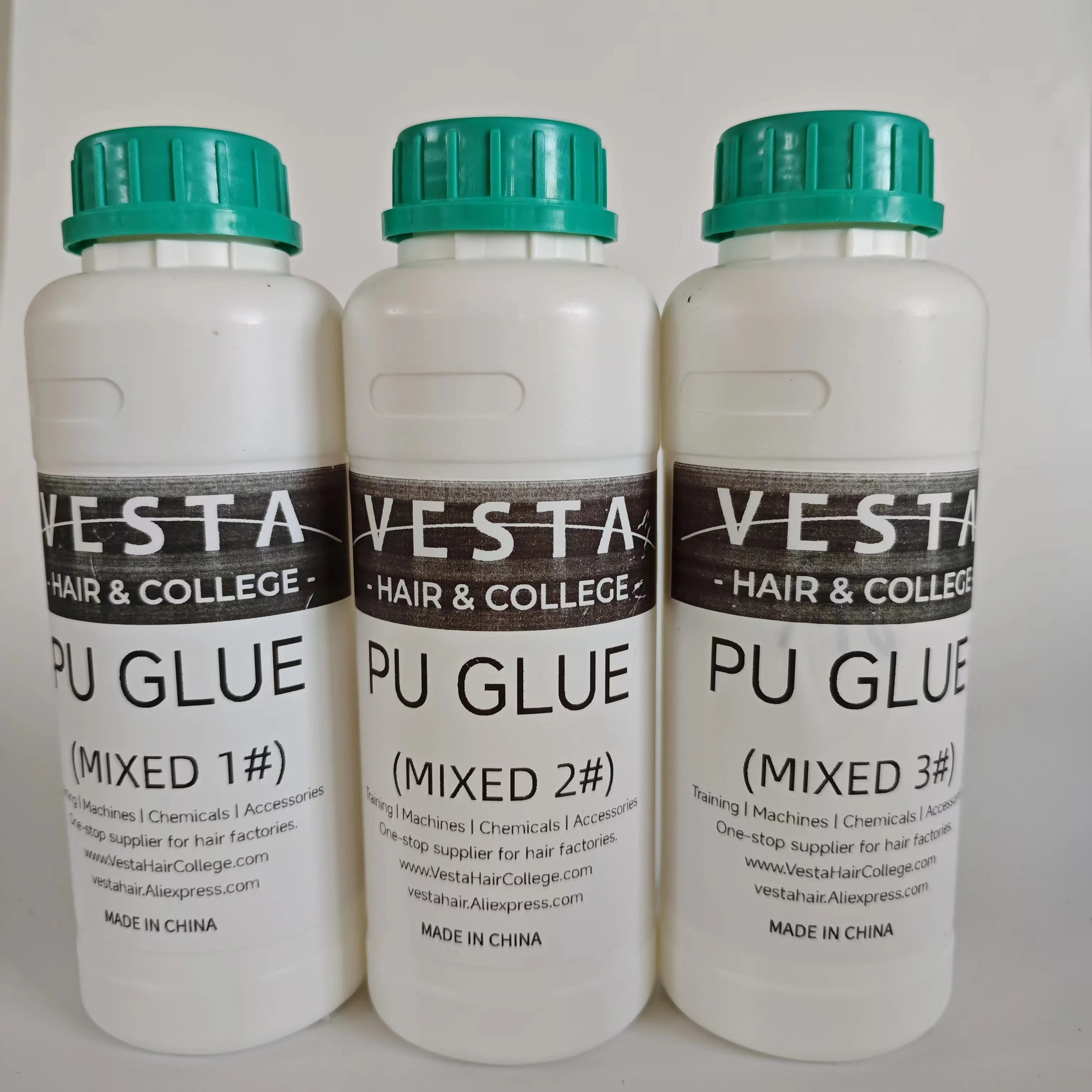 Vesta Pu pegamento mezclado listo para hacer cinta extensión de cabello peluquín Topper 500 g/botella