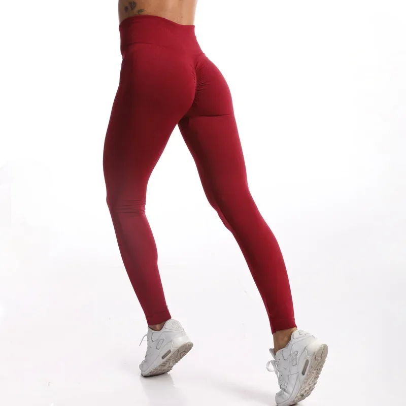 Sports High Waist Leggings Women Solid Slim Tights High Elastic Hip Liftt Workout Running Quick Drying Yoga Fitness Leggings