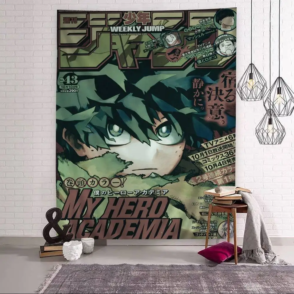 My H-Hero A-Academia Cartoon Tapestry Hippie Flower Wall Carpets Dorm Decor Art Home Decor