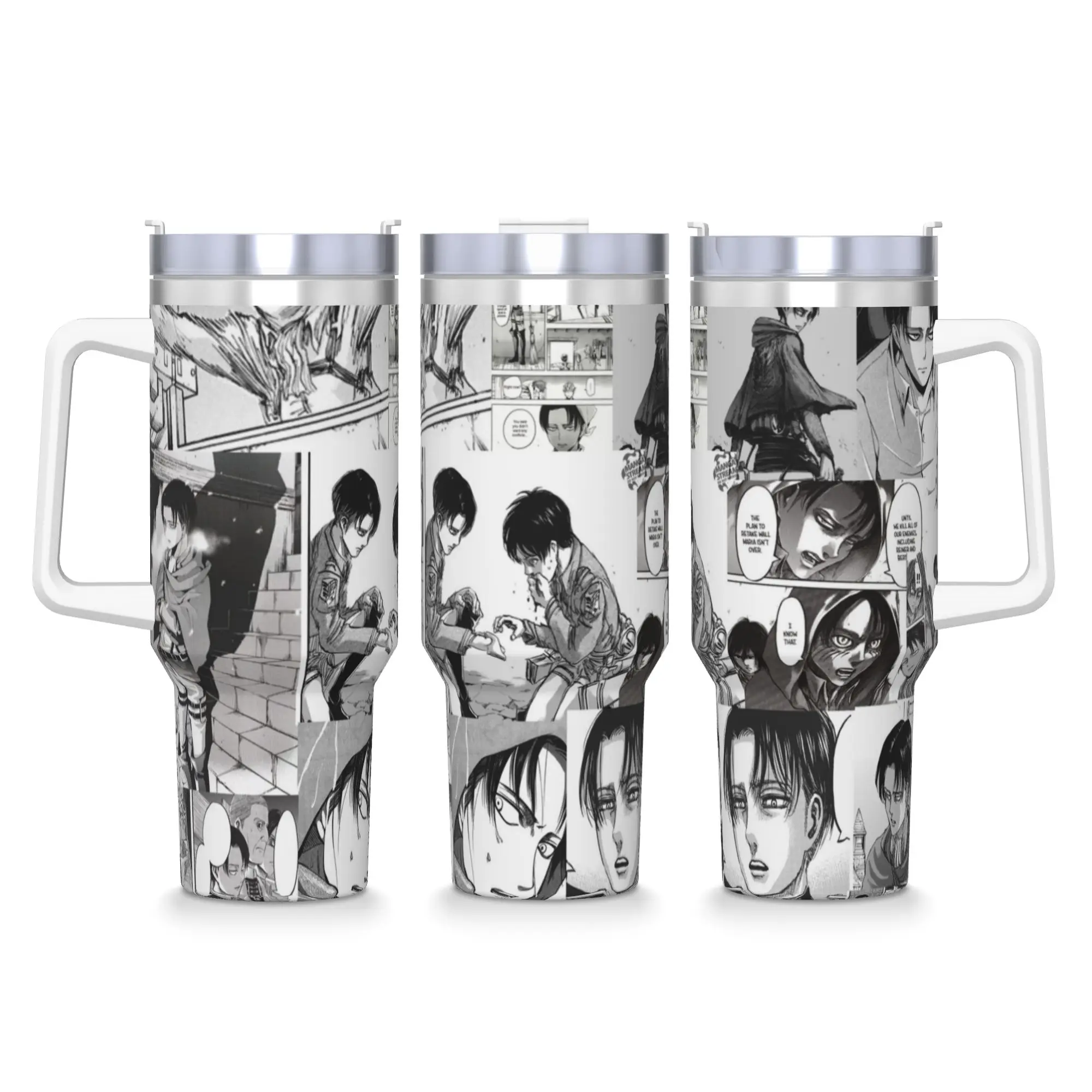 Vaso Térmico de Acero Inoxidable Attack on Titan, Taza de Anime para Bebidas Frías y Calientes, Botella de Agua para Auto y Playa