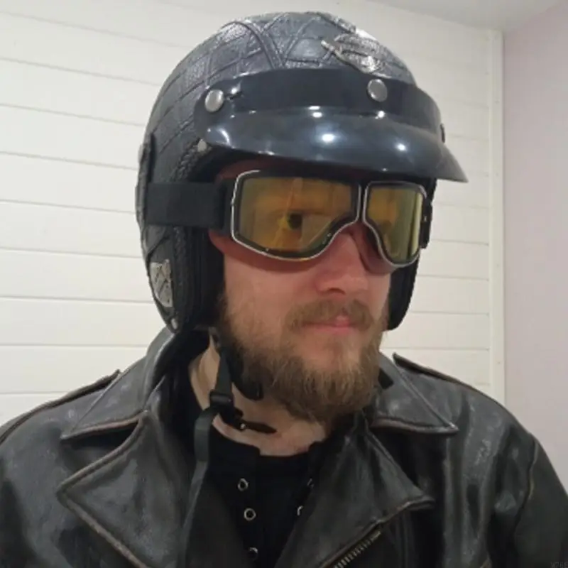 M76E Daily Motorradbrille mit Retro-Riemen, geeignet für den Helmgebrauch Freien – Detail 7