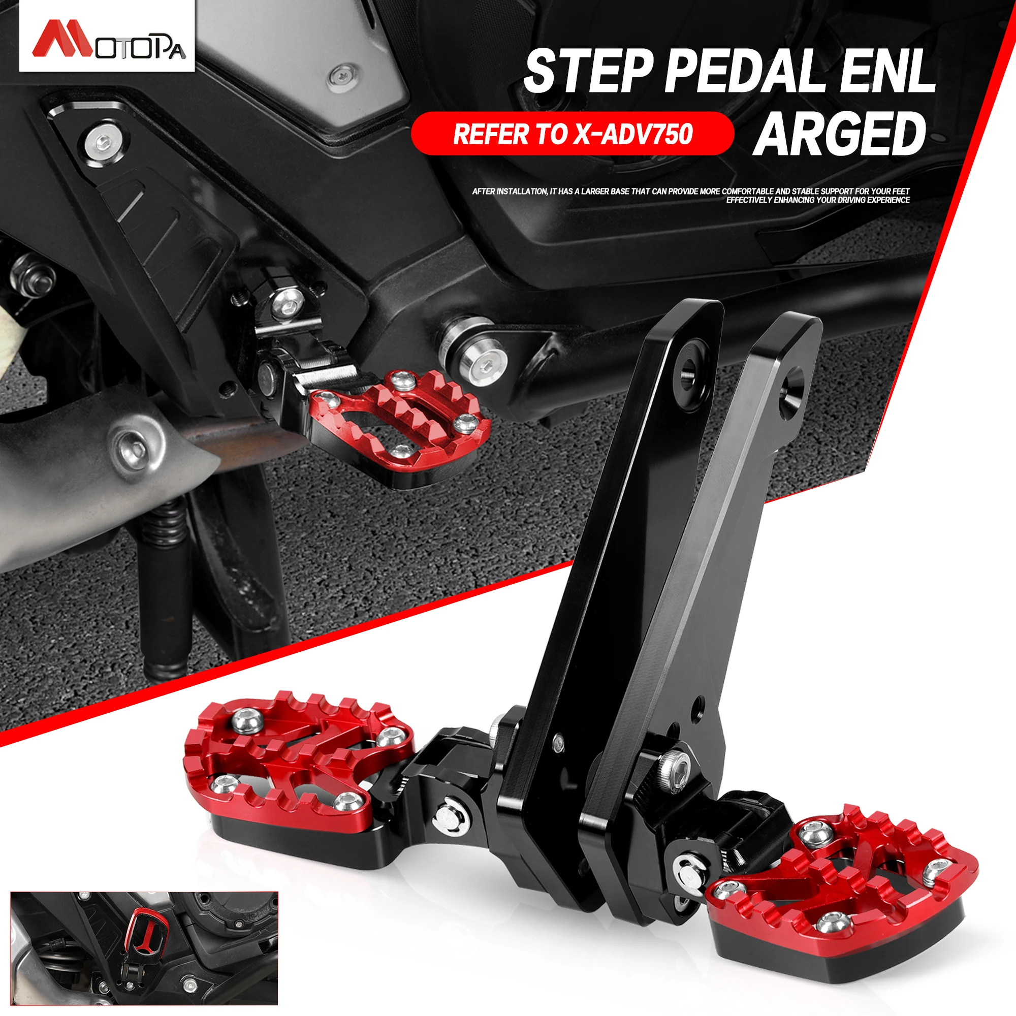 

Motorcycle Foot Rest Footrest Footpegs Passenger Foot Pedal Foldable For HONDA XADV750 X ADV 750 2021-2025