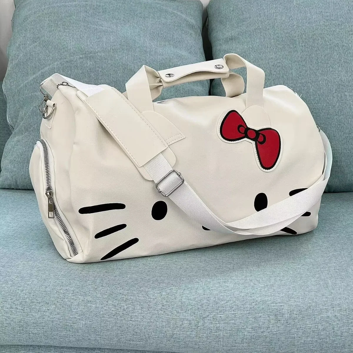 Sanrio Hello Kitty Shoulder Bag Cartoon Handbag   Portable Folding Big Travel Bag Cute San Liou Casual Versatile Handbag