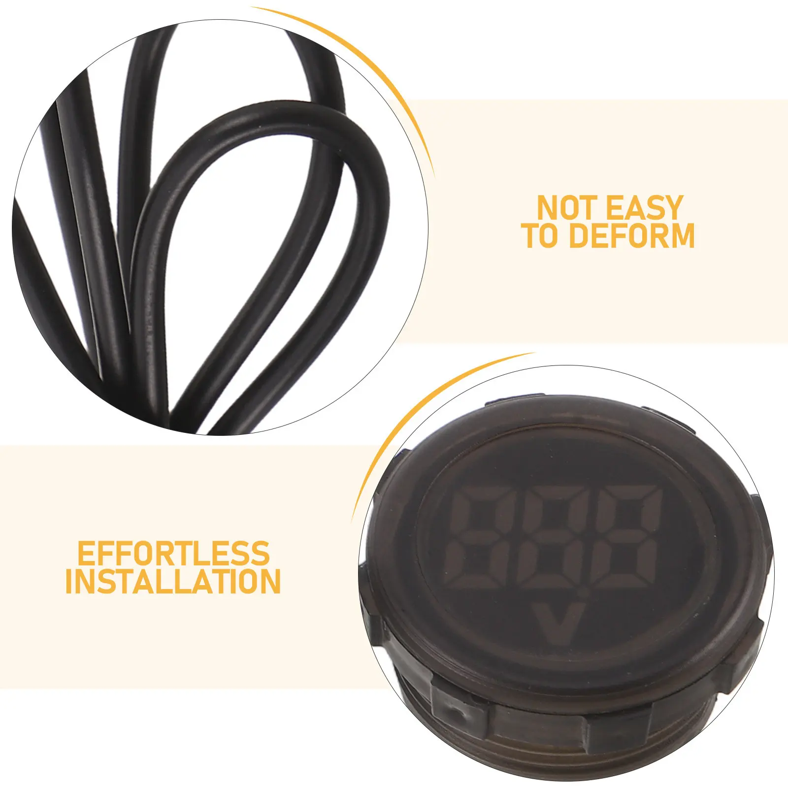 3-Digit Digital Round Dc Voltage Meter Red LED Display Waterproof Reverse Connection Protection Two-Wire Voltmeter Electrical