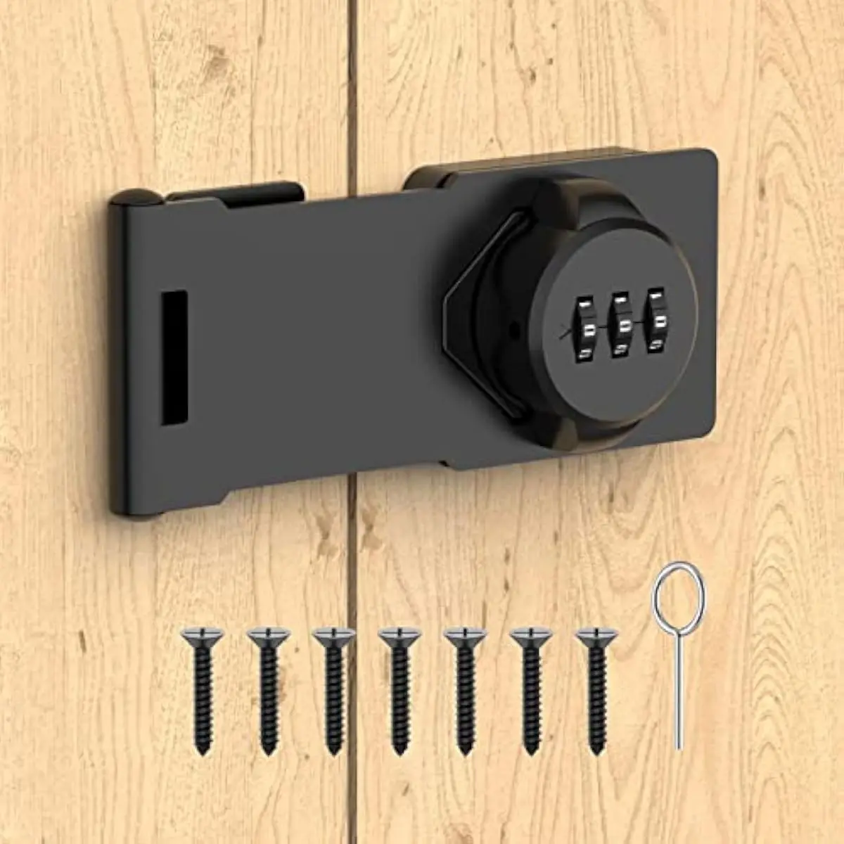 Cabinet Locks with Combination, Hasp Locks, Black