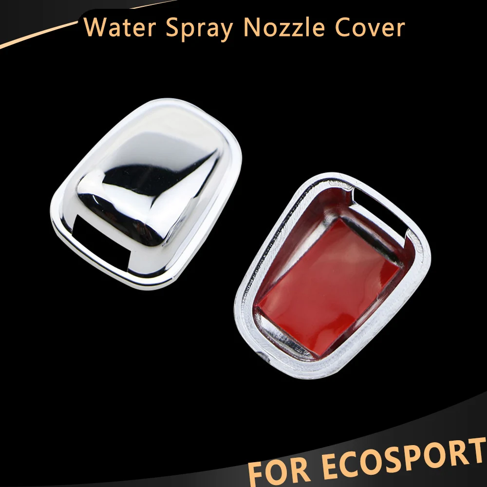 2Pcs Chrome Car Front Windshield Water Spray Nozzle Cover Washer Sticker Trim for Ford Ecosport 2013 - 2021 Accessories