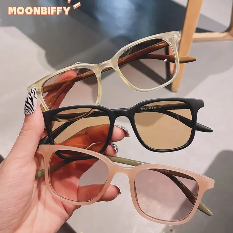 2022 Ins Popular Fashion Square Women Sunglasses Retro Contrast Color Shades UV400 Men Trending Matte Gradient Sun Glasses