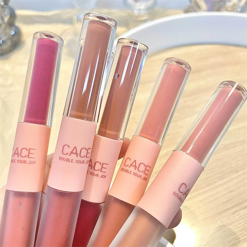 Dual-ended design, two lip finishes in one. Smooth texture, glossy & tinted lip look.
