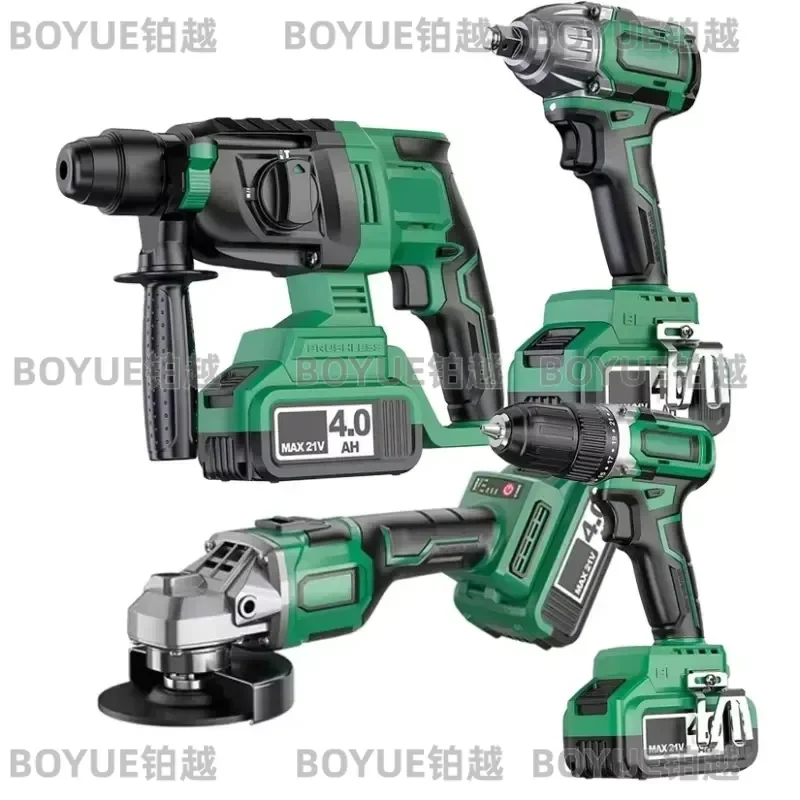 Professional Cordless Drill Set 18V 21V Power Tool Combo Kit Electric Screwdriver Driver Complete Toolbox for Home DIY Repair