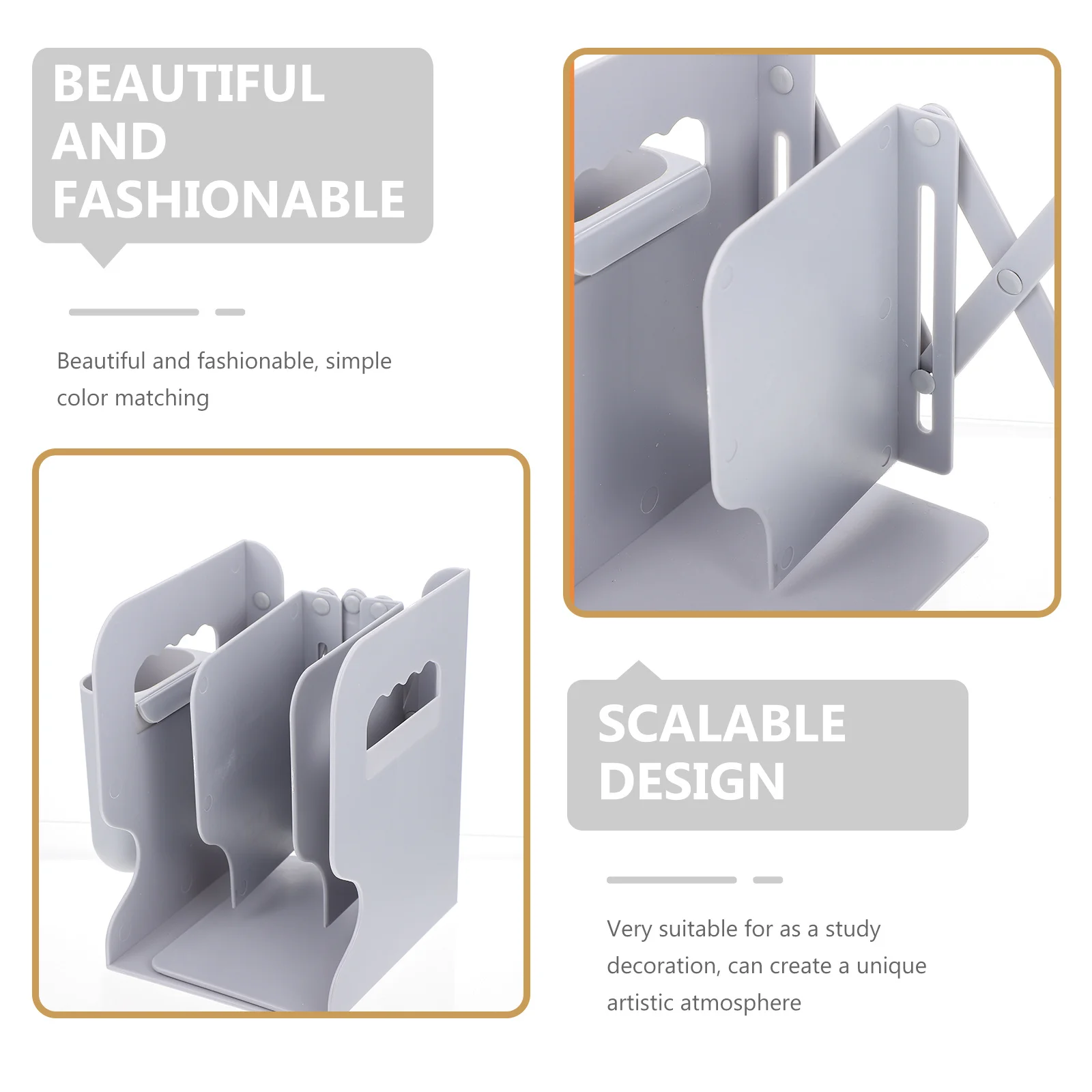 مجموعة واحدة من حامل حامل الكتب لتخزين رف المكتب، تصميم إبداعي بسيط، رف منظم كتب بلاستيكي عالي التحمل للمكتب المنزلي #3