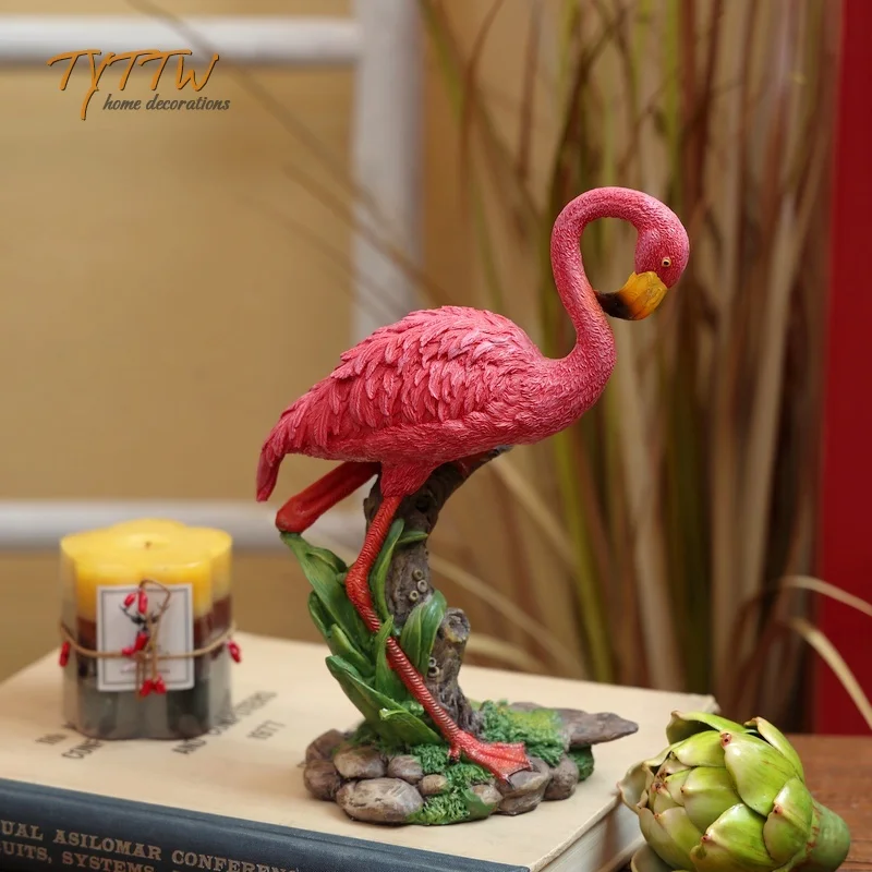 

Fashion Love Flamingo Craft Ornaments Home Garden Decoration Resin Hallway Window Bird Home Decor Home Decoration Accessories