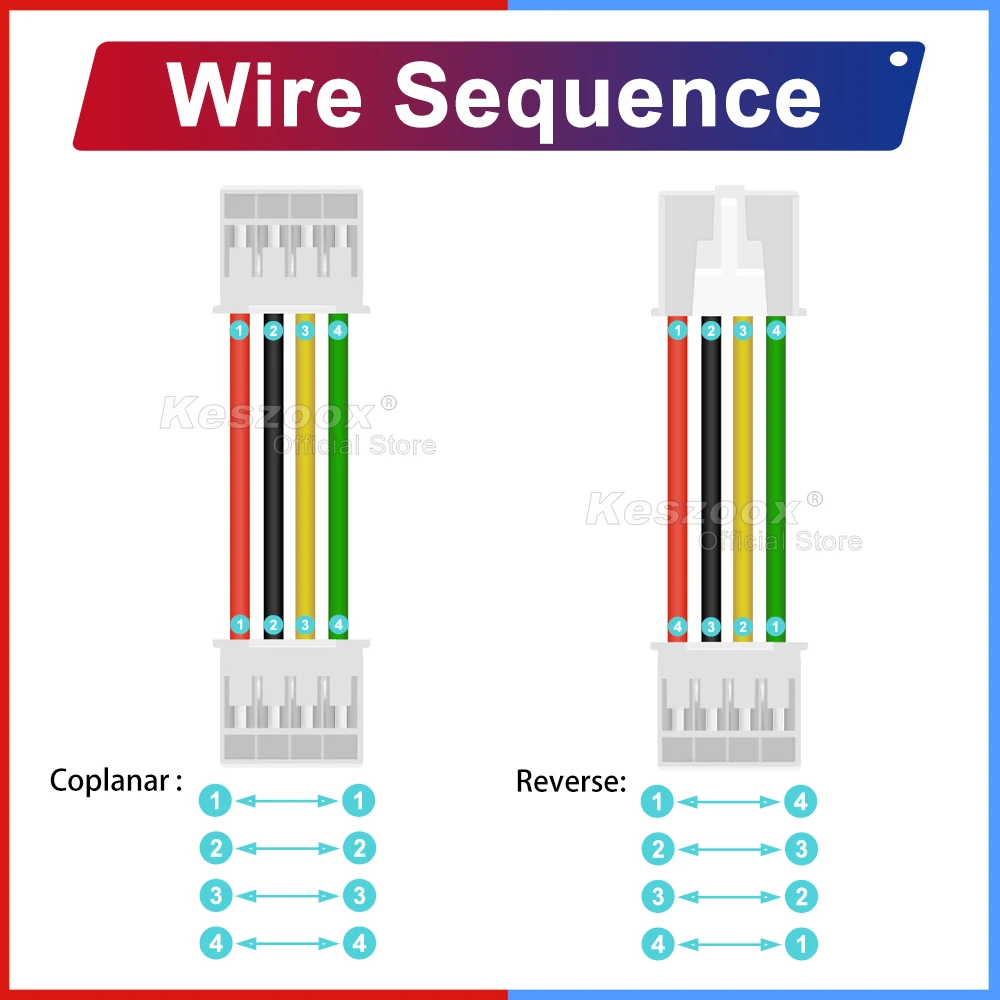 Keszoox JST 2mm HY2.0 Wire Cable Connector 2-10P with Length of 10-80cm Premium 22AWG Cable【Support Customized】