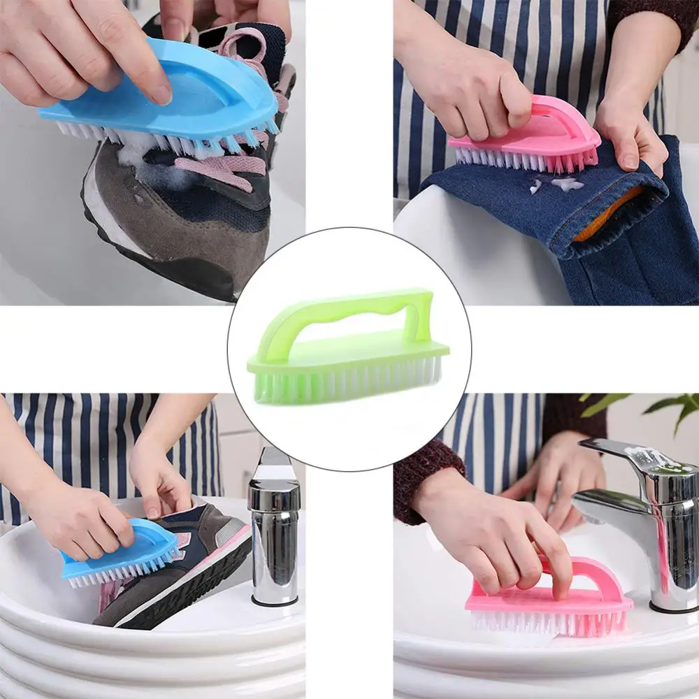 Cleanng Brush Plastic Shaped Scrubbing Brush Stiff Bristle Scrub Hard Nylon Handle Random Color 2020