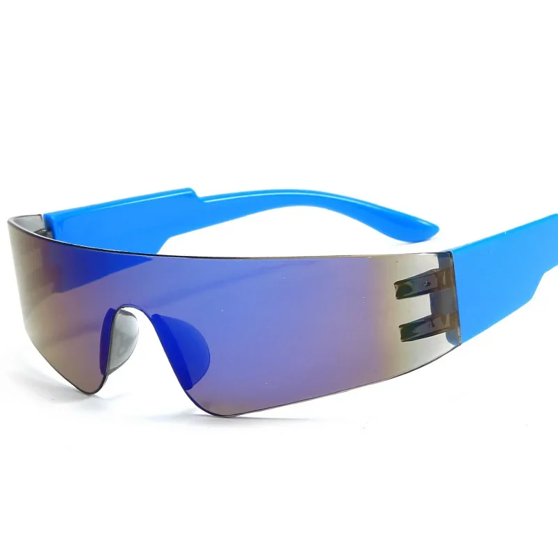 New One-piece Cyberpunk Style Sports Mirror Fashion Big Frame Sunglasses Outdoor Sports Riding Glasses Visual Clarity