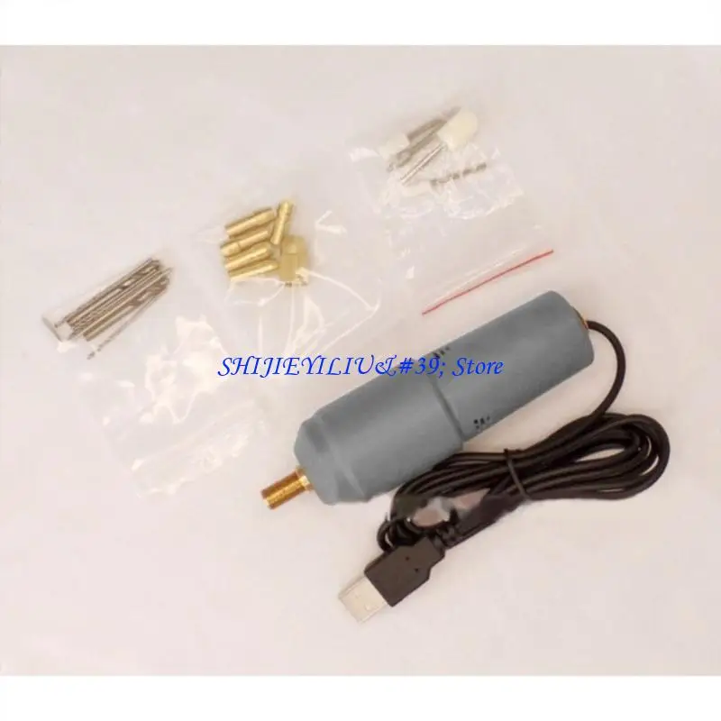 

E21F Electric Drill with Drill Bits for Wood Jewelry Pendant Making Supplies