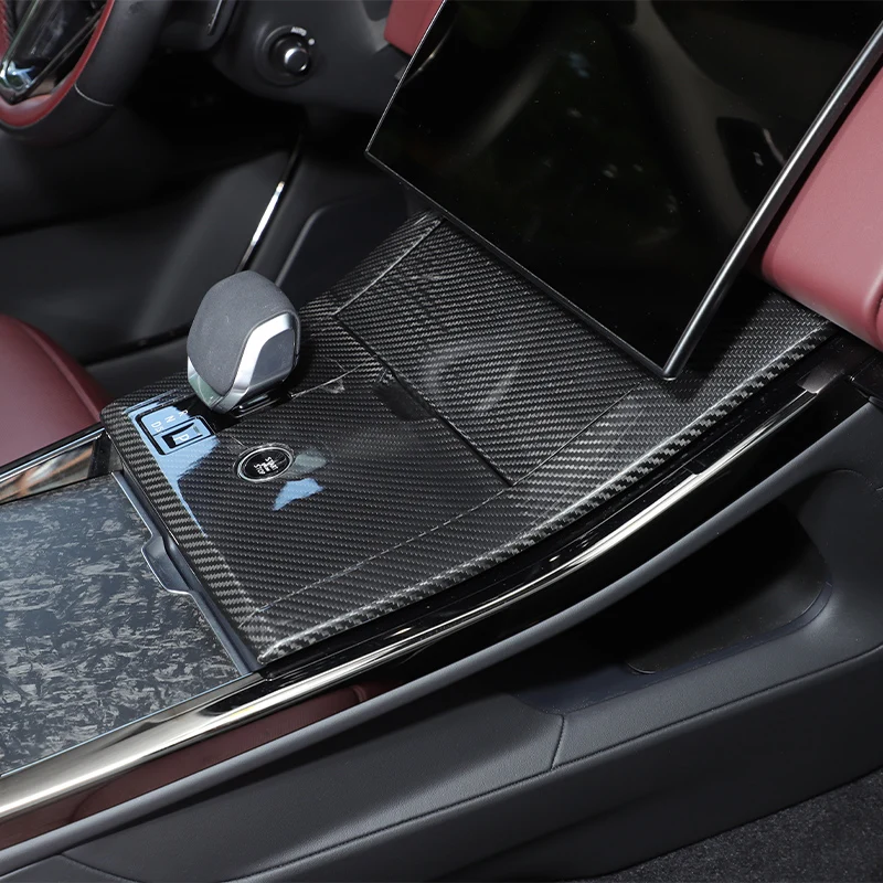 

For Land Range Rover Sport 2024 2025 Real Carbon Fiber Center Console Shifter Panel Cover Car Interior Aaccessories