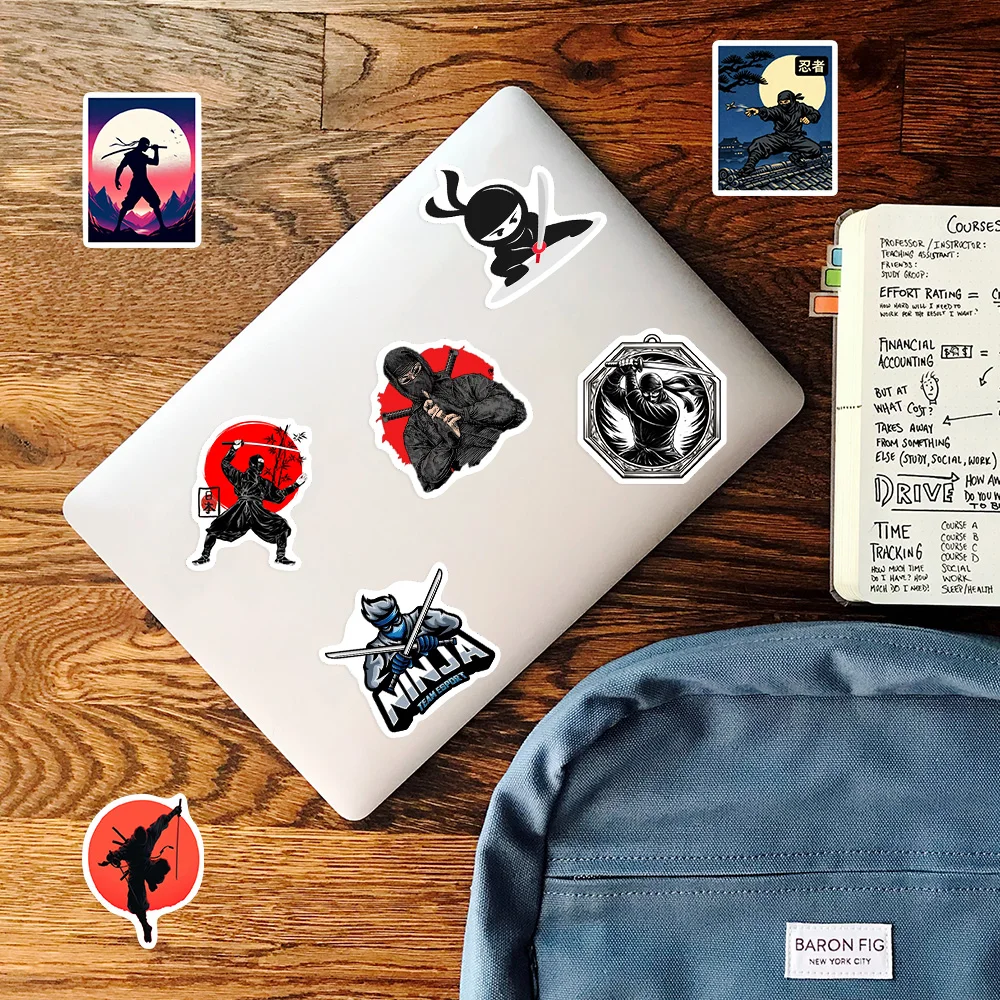 Japanese Shinobi Ninja Stickers Cool Vinyl Decal Waterproof DIY Decor for Junk Journals Scrapbook Dairy Luggage Bottles Laptop