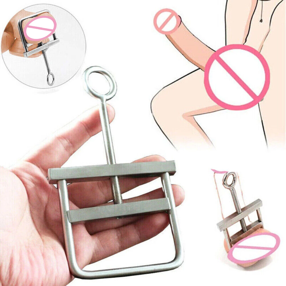 Stainless Steel Scrotal Clamps Screw Ball Crusher Cock Restraint Scrotal Squeezer Cock Testicle Crushing CBT Device Men Chastity