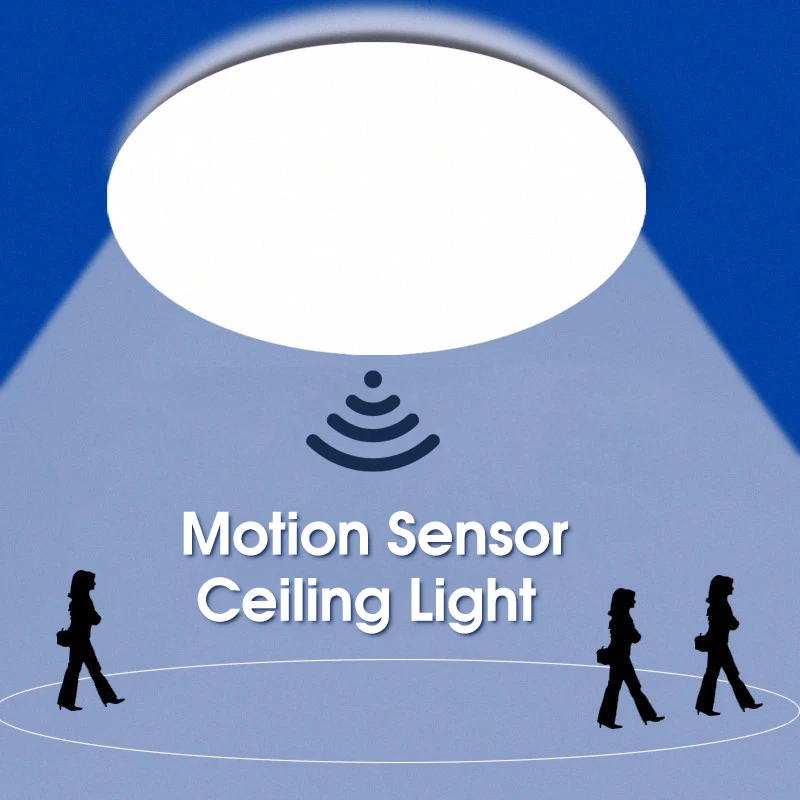 Sensor de movimento Lâmpadas de teto, luzes modernas, luz noturna, PIR 85-265V, 20W, luminárias para casa, varanda, corredor