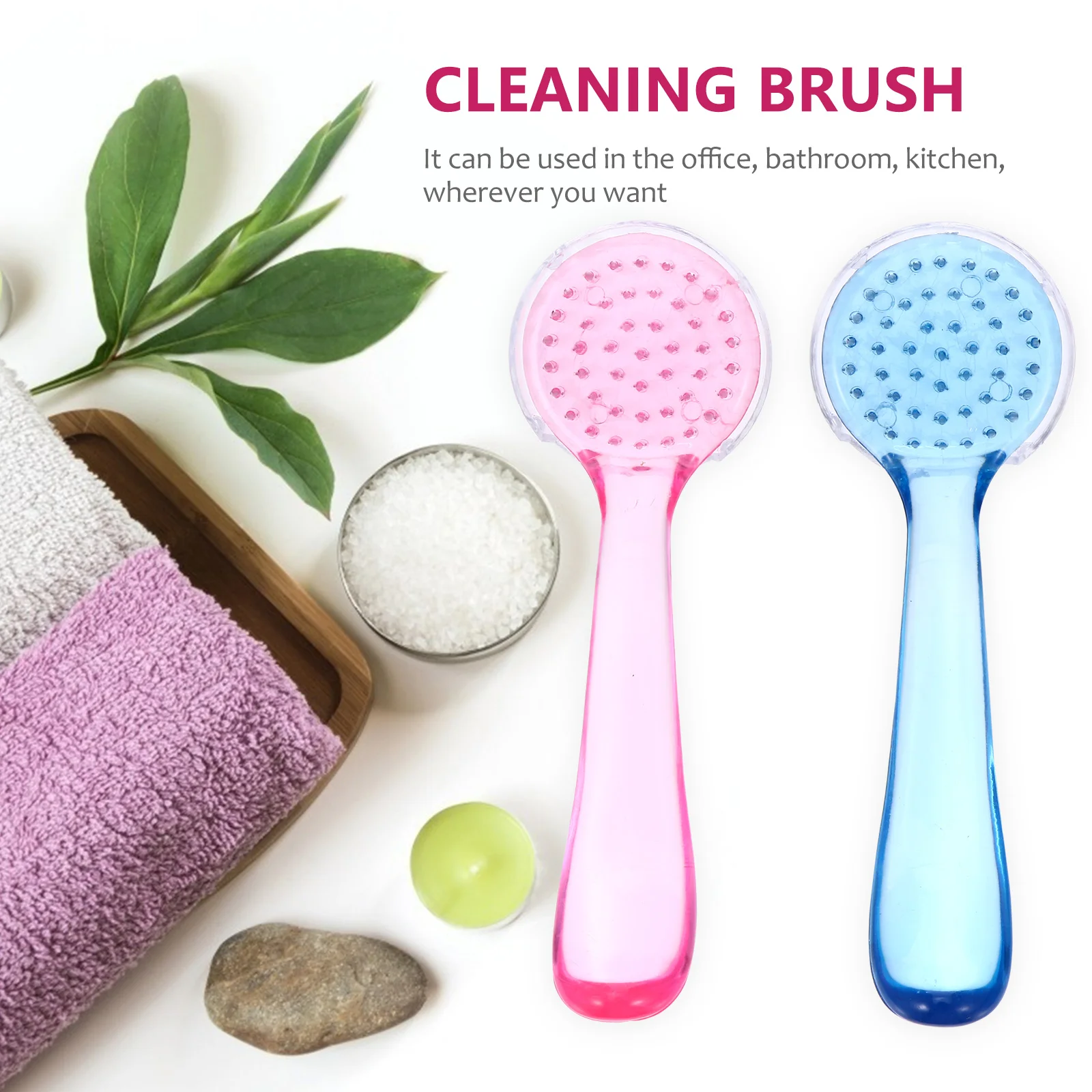 

10 Pcs Cleaning Face Brush Scrubbing Handle Grip Nail Tools Toe Facial Cleaner Manicure