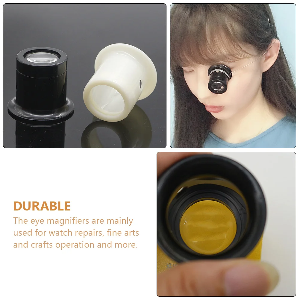 4 pezzi da indossare lente d'ingrandimento orologiaio strumenti di lente d'ingrandimento in plastica ad alto ingrandimento per la riparazione di gioielli osservazione chiusa fine