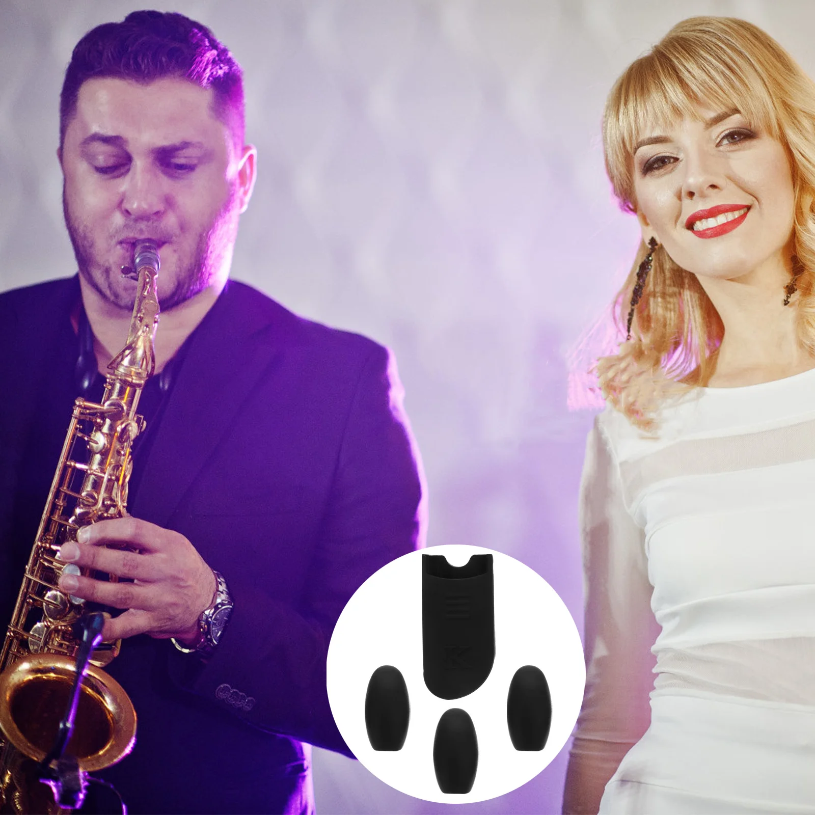 

4Pcs Silicone Sax Finger Protector Set Thumb Rest Palm Key Pads Eliminate Fatigue for Alto Tenor Soprano Saxophone Accessories