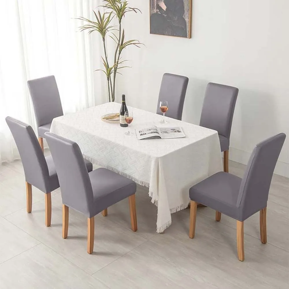 

Simple Elastic PU Chair Cover Waterproof Anti-dirty Solid Color Seat Protection Dust Proof All-wrap Wear for Chairs Hotel Layout