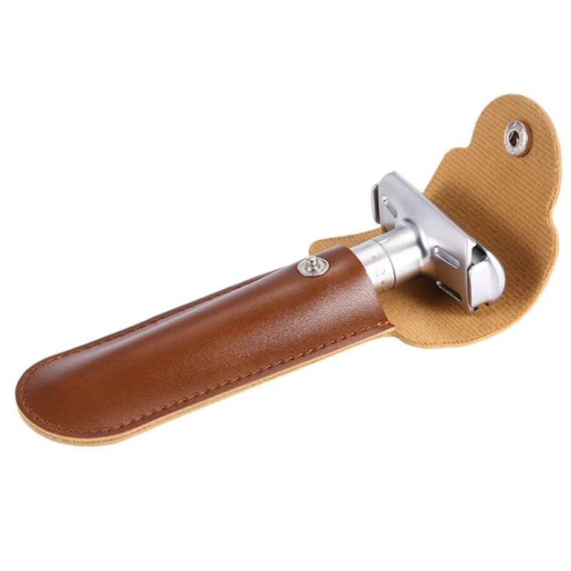 2X الحلاقة حامل السفر دليل مزدوج حافة السلامة شفرات حاوية بولي Leather حقيبة جلدية