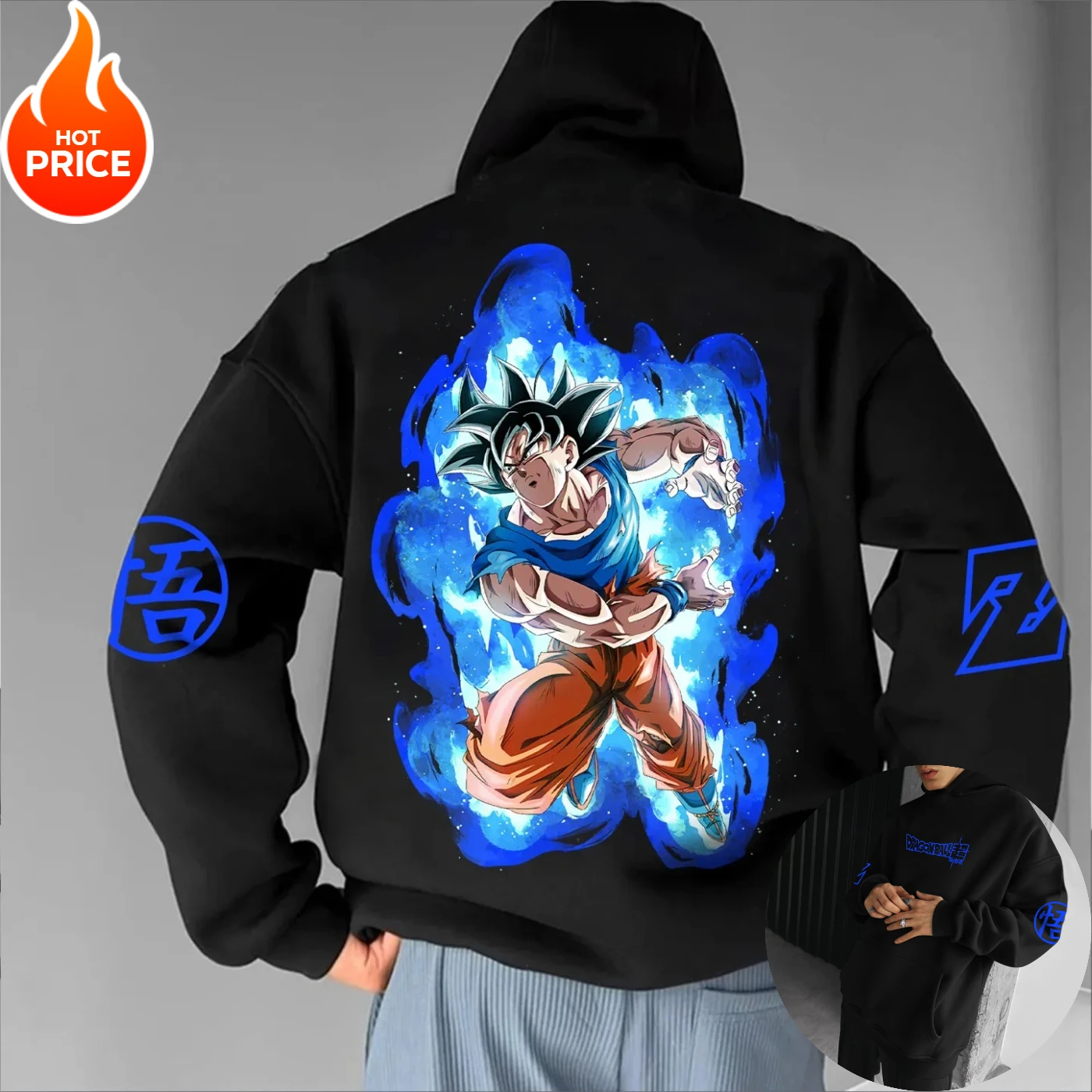 

Son Goku Dragon Ball Saiyan Harajuku Vintage Autumn Streetwear Men Hoodie Winter Women Oversized Hooded Sweatshirt Long Sleeve
